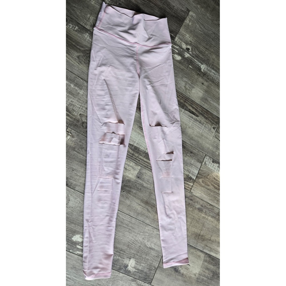 Electric Yoga Leggings Womens Small Pink High Rise Slashed Cutout Workout Sz S